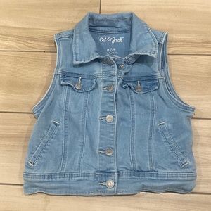 Cat and Jack Girls Jean Vest Sz 7/8